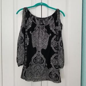 INC black cold shoulder top
